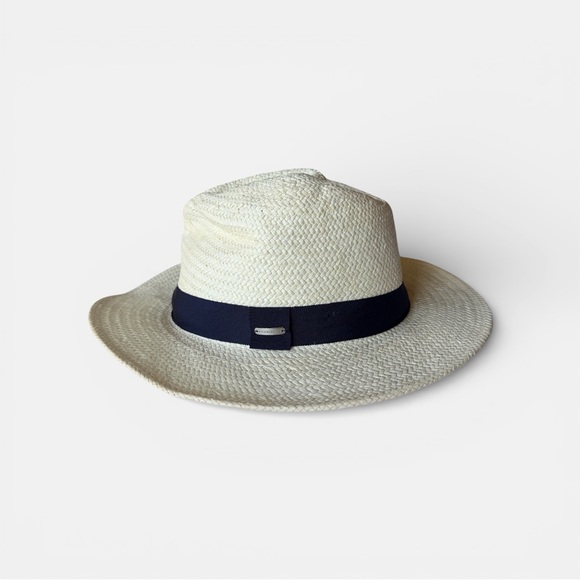 Kooringal Bondi Wide Brim Fedora 58cm Cream Navy Band main image 5